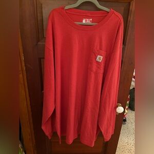 Carhartt Red Long Sleeve Shirt 4xL tall loose fit